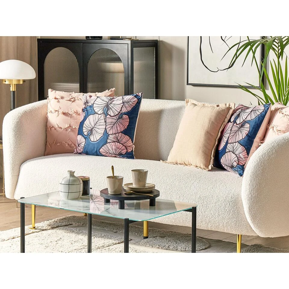 Beliani Sierkussen CHRYSANTHEMUM - Roze Polyester - Afbeelding 2