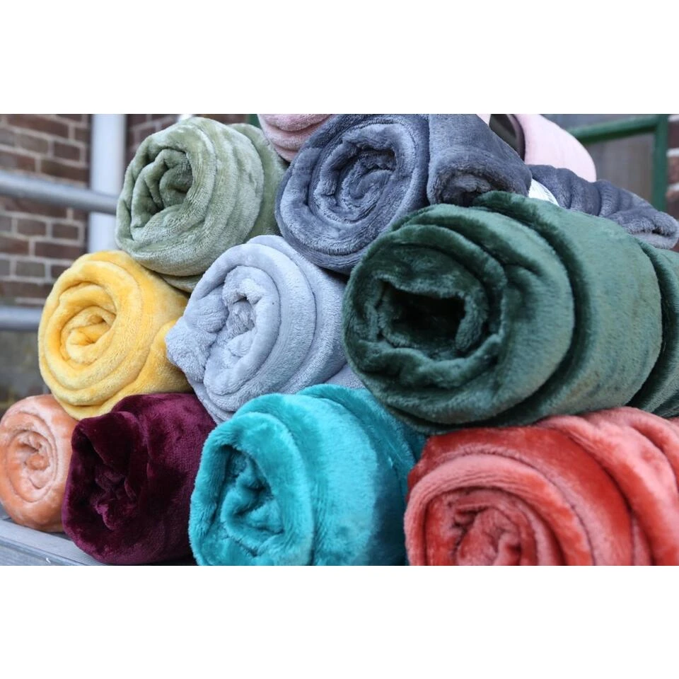 Unique Living Enzo - Fleece Plaid - 130x180 Cm - Oud Roze - Afbeelding 3