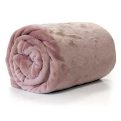 Unique Living Enzo - Fleece Plaid - 130x180 Cm - Oud Roze