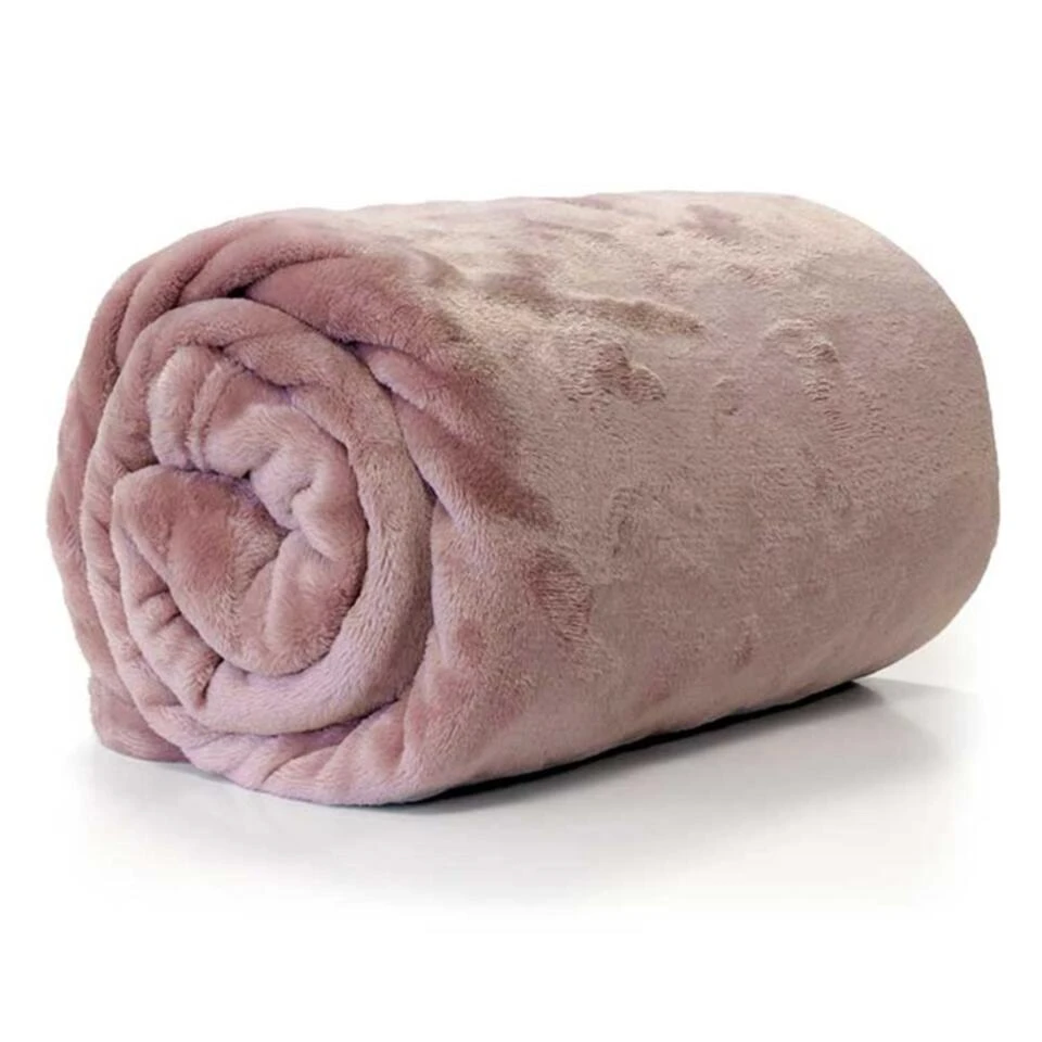 Unique Living Enzo - Fleece Plaid - 130x180 Cm - Oud Roze