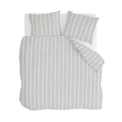 Walra - Dekbedovertrek Preppy Pinstripe - 200x220 Cm - Grijs