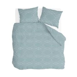 Byrklund - Dekbedovertrek Blue Graphic - 240x220 Cm - Licht Blauw