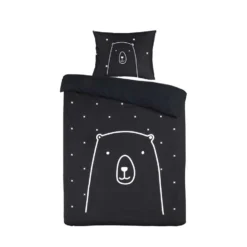 Kidzroom Bear Dekbedovertrek - 140x200 - Zwart
