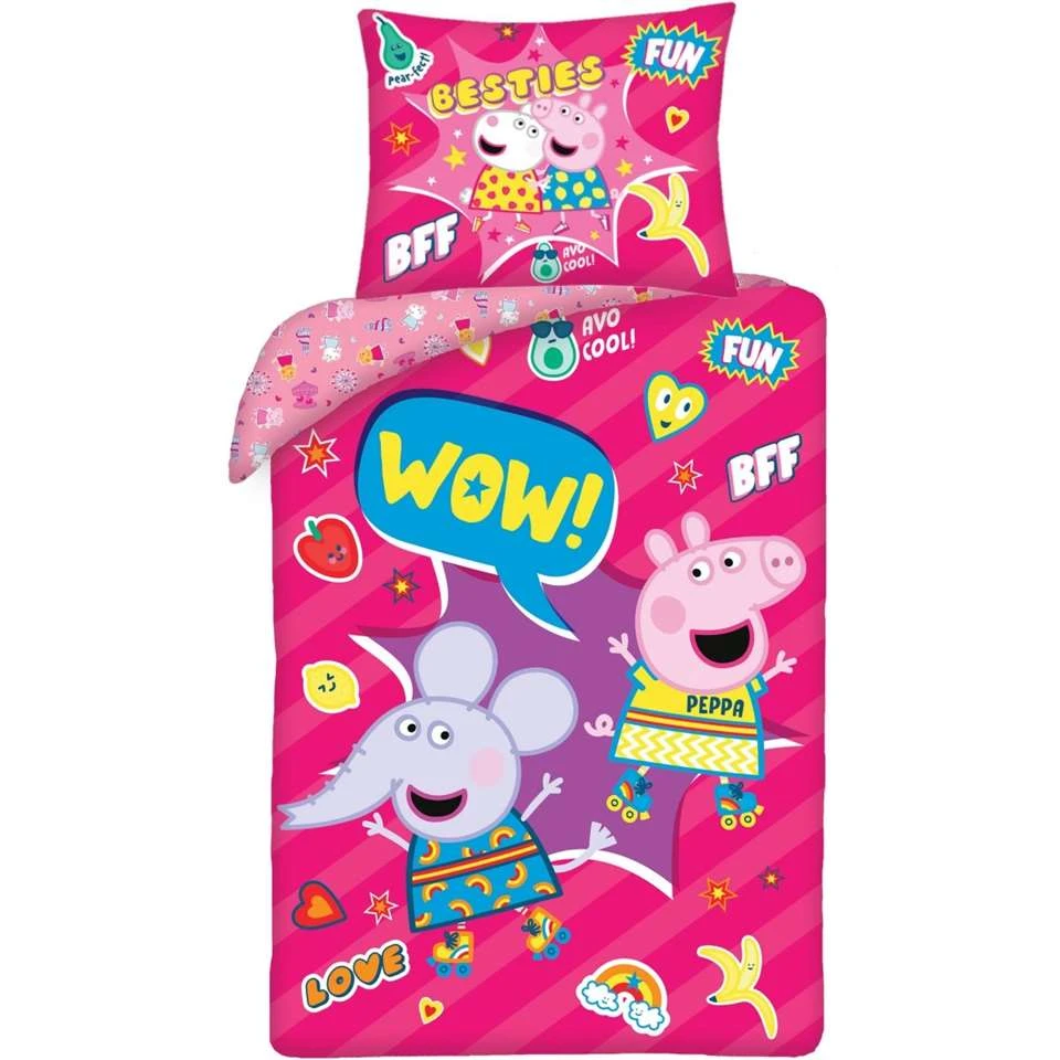 Peppa Pig Dekbedovertrek Wow! - Eenpersoons - 140 X 200 Cm - Katoen