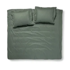 Damai Dekbedovertrek Katoen-satijn - 240 X 240/220cm - Groen Gestreept
