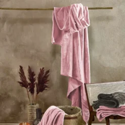 De Witte Lietaer Fleece Deken Cosy Dusty Rose - 150 X 200 Cm - Roze -Beddengoed Winkel 1000031392 0103