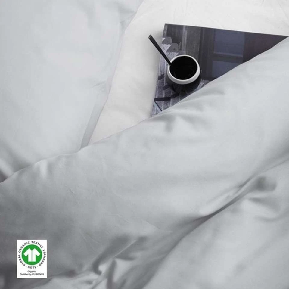 Damai Dekbedovertrek Organic Satijn Light Grey-Lits-jumeaux (260 X 200/220 Cm) - Afbeelding 4
