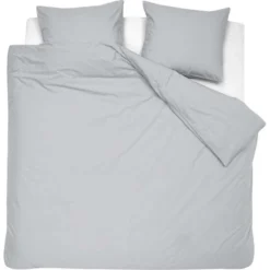 Damai Dekbedovertrek Organic Satijn Light Grey-Lits-jumeaux (260 X 200/220 Cm)