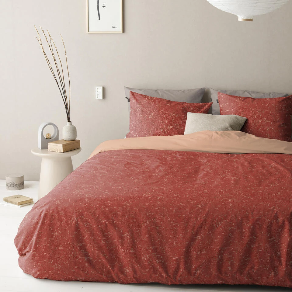 Damai Dekbedovertrek Swift - Biologisch Katoen - 240x200/220 Cm - Burned Red - Afbeelding 2