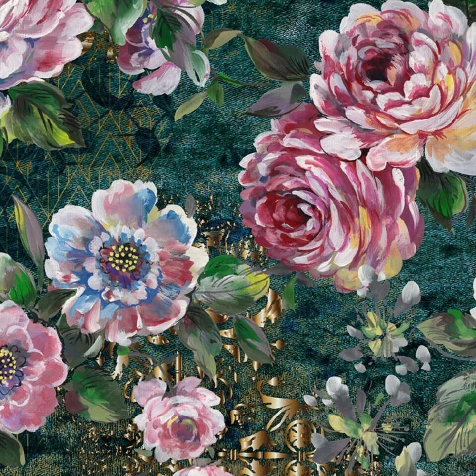 Good Morning Dekbedovertrek "Fleur" - Groen - (240x220 Cm) - Afbeelding 3