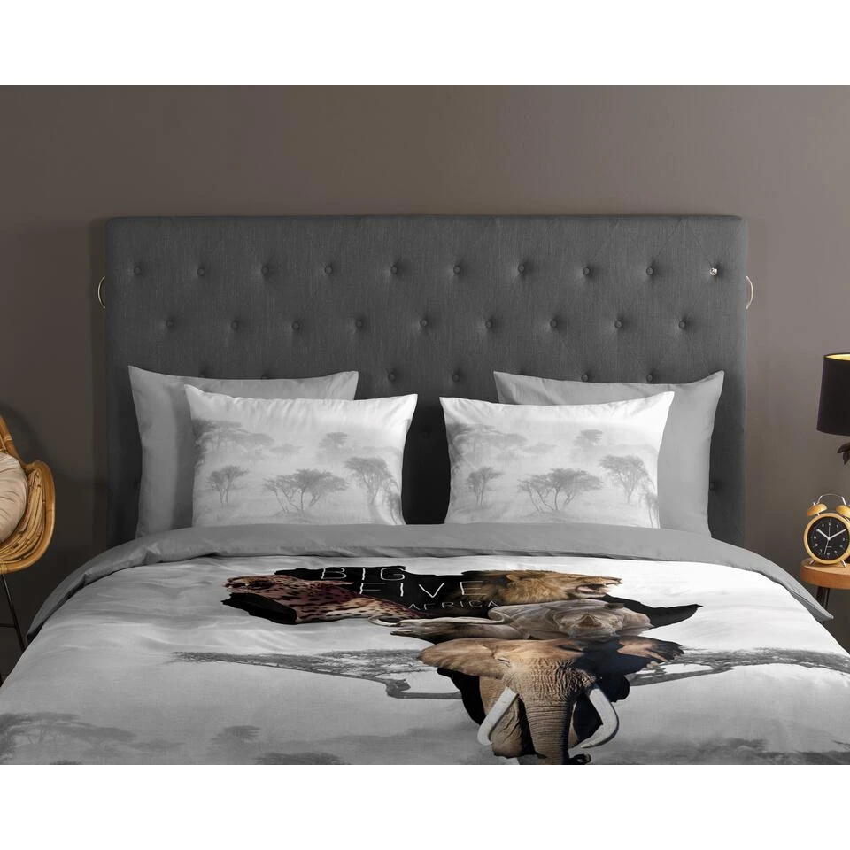 Good Morning Dekbedovertrek "Big Five" - Grijs - (240x220 Cm) - Afbeelding 3