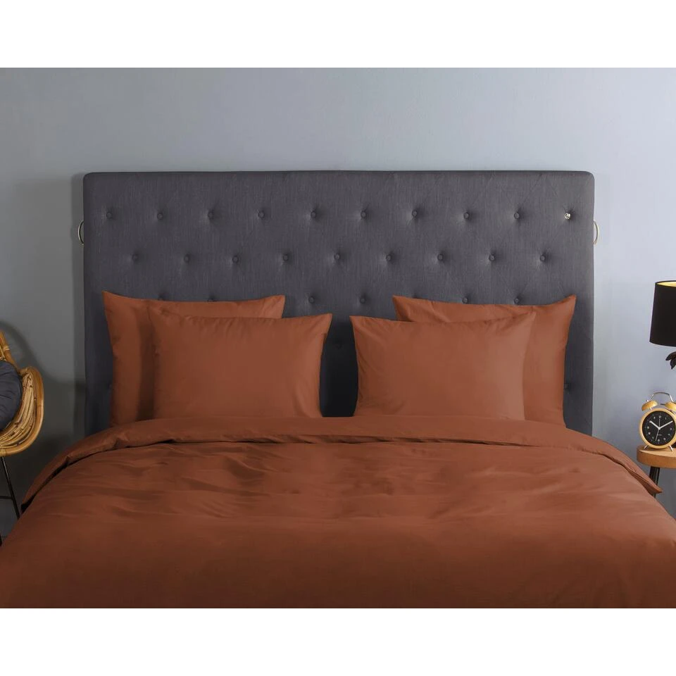 Good Morning Dekbedovertrek "Uni Terracotta" - Terra - (200x220 Cm) - Afbeelding 4