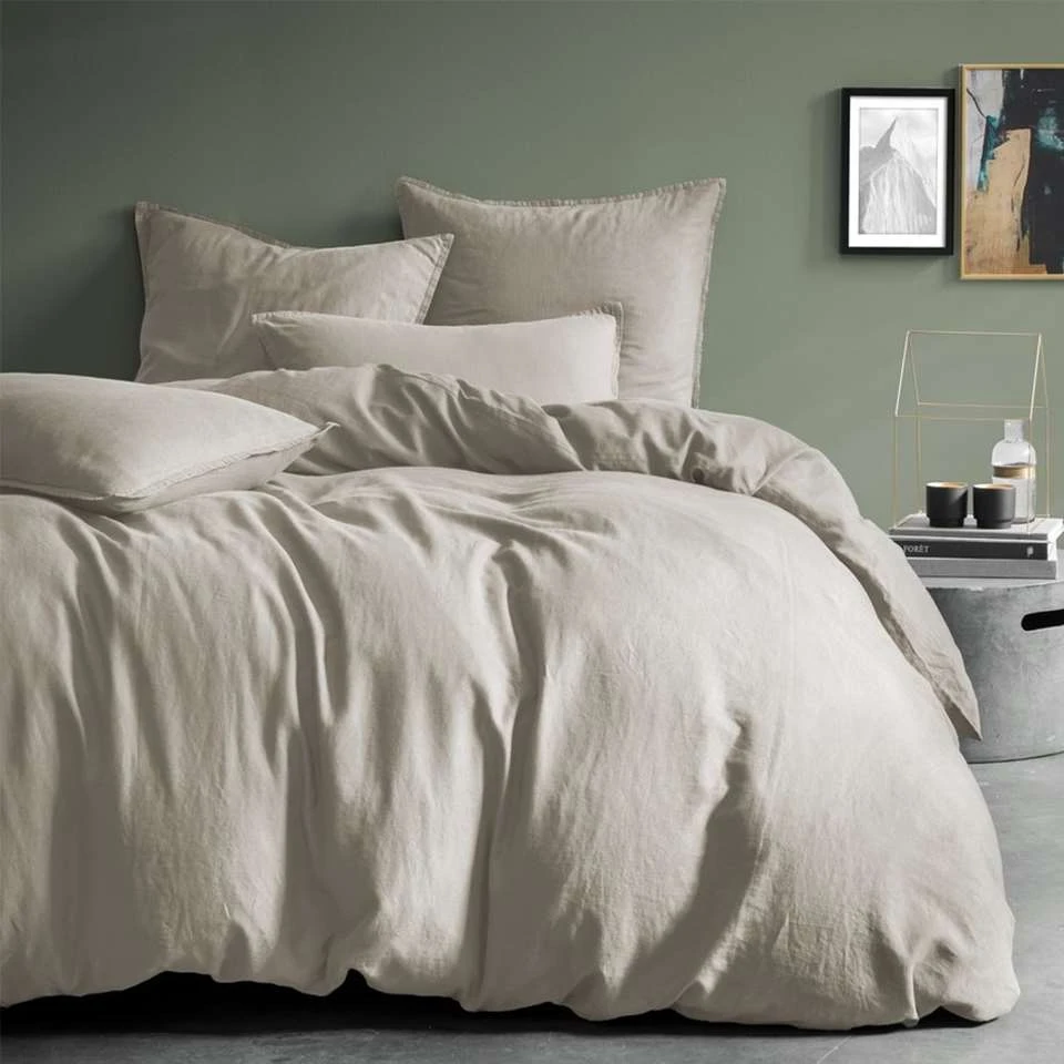 Matt & Rose Set Kussenslopen Naturel - 65 X 65 Cm - 100% Linnen - Afbeelding 2