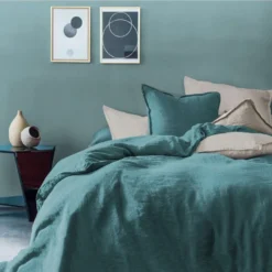 Matt & Rose Set Kussenslopen Groen - 65 X 65 Cm - 100% Linnen -Beddengoed Winkel 1000038495 0102