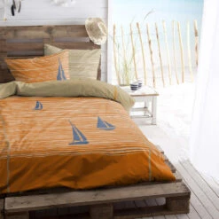 Cinderella Dekbedovertrek Boats - Katoen - 140x200/220 Cm - Burned Orange -Beddengoed Winkel 1000042990 0102