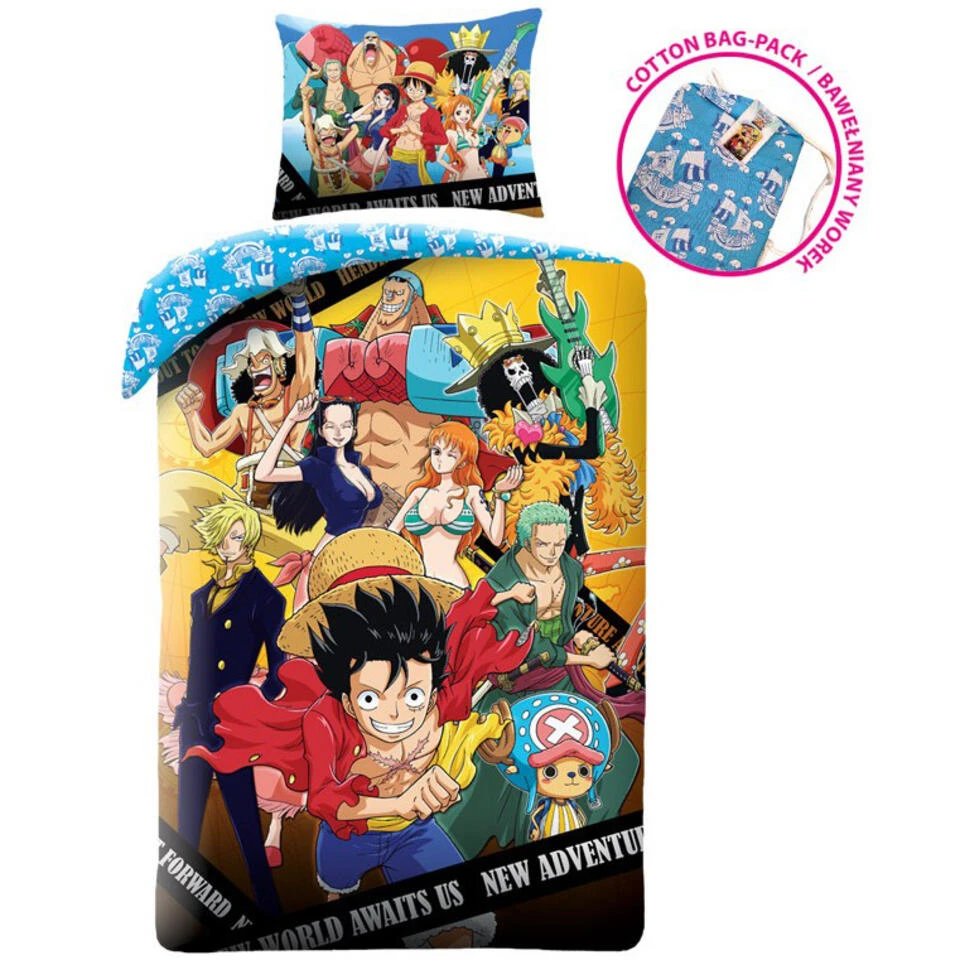 One Piece Dekbedovertrek New Adventures - Eenpersoons - 140 X 200 Cm - Katoen - Afbeelding 4