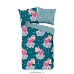 Good Morning Dekbedovertrek "Princesse" - Petrol - (100x135 Cm)