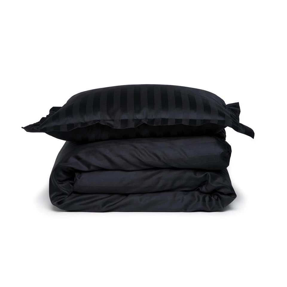 Damai Dekbedovertrek Katoen-satijn - 240 X 240/220cm - Zwart - Afbeelding 2