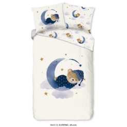 Good Morning Dekbedovertrek "Sleeping" - Ecru - (140x220 Cm)