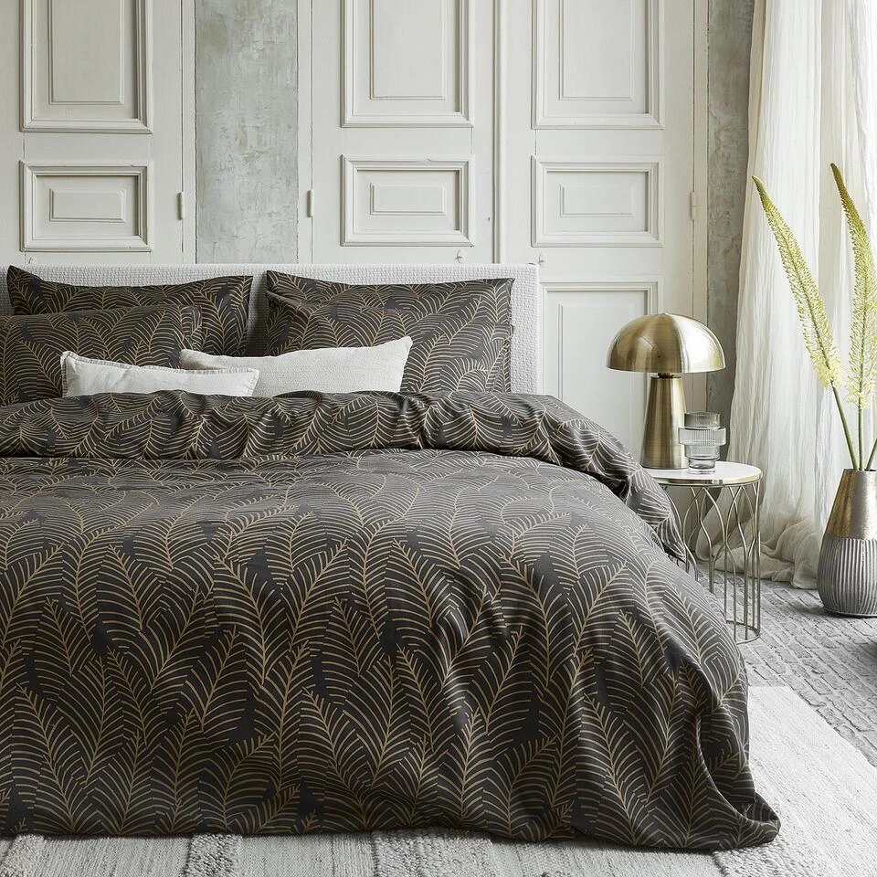 Damai Bellezza - Dekbedovertrek - Satijn - 260x200/220 Cm - Off Black - Afbeelding 2