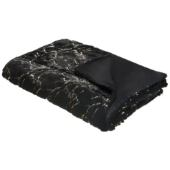 Beliani Plaid GODAVARI - Zwart Polyester
