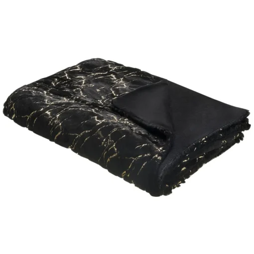 Beliani Plaid GODAVARI - Zwart Polyester