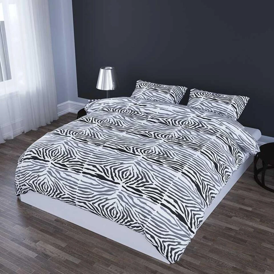 Satin D'Or Dekbedovertrek Zebra Zwart Wit-260x200/220 - Afbeelding 2