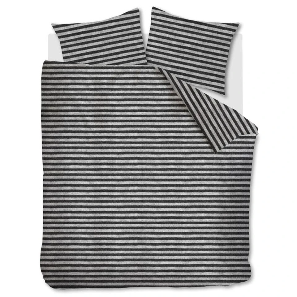 Ariadne At Home Dekbedovertrek Knit Stripes Black/White-2-persoons (200 X 200...