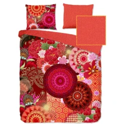 HIP Dekbedovertrek "Yuki" - Rood - (140x220 Cm)
