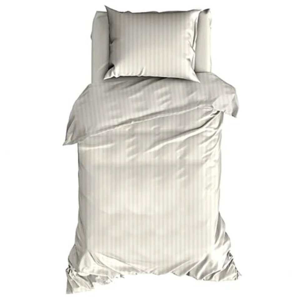 Satin D'Or Dekbedovertrek Streep Ivoor-1-persoons (140 X 200/220 Cm) - Afbeelding 2