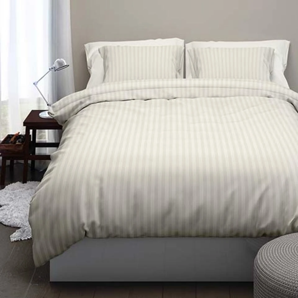 Satin D'Or Dekbedovertrek Streep Ivoor-1-persoons (140 X 200/220 Cm) - Afbeelding 3