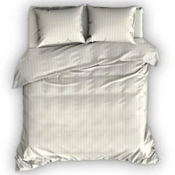 Satin D'Or Dekbedovertrek Streep Ivoor-1-persoons (140 X 200/220 Cm)