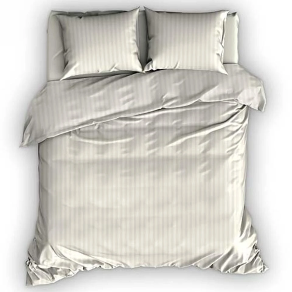 Satin D'Or Dekbedovertrek Streep Ivoor-1-persoons (140 X 200/220 Cm)