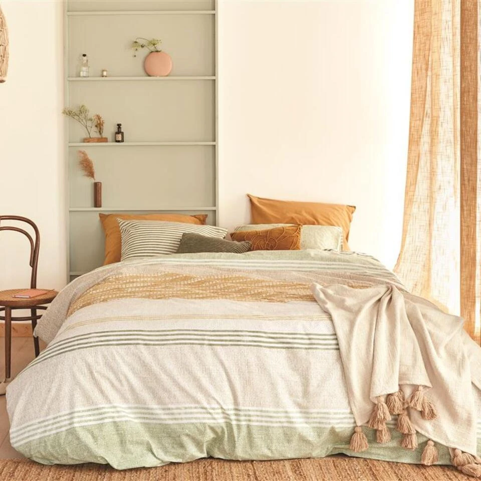 Ariadne At Home Dekbedovertrek Lin Okergeel-Lits-jumeaux (240 X 200/220 Cm) - Afbeelding 2