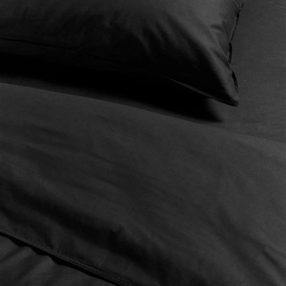 Ambiante Dekbedovertrek Uni Cotton Black-1-persoons (140 X 200/220 Cm) - Afbeelding 4