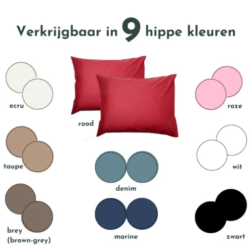 Zavelo Kussenslopen - Hotelkwaliteit - Set Van 2 Stuks - Rood - 60x70cm - 100... - Afbeelding 2