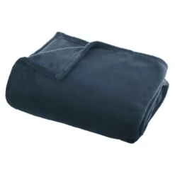 Atmosphera Plaid - Donker Grijsblauw - Polyester - 130 X 180 Cm