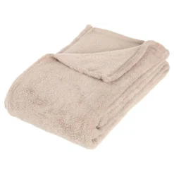 Atmosphera Plaid - Beige - Polyester - 125 X 150 Cm