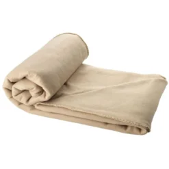 Merkloos Fleece Plaid - Beige - Polyester - 150 X 120 Cm