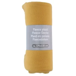 Excellent Houseware Deken-plaid - Fleece-polyester Geel - 170x130 Cm