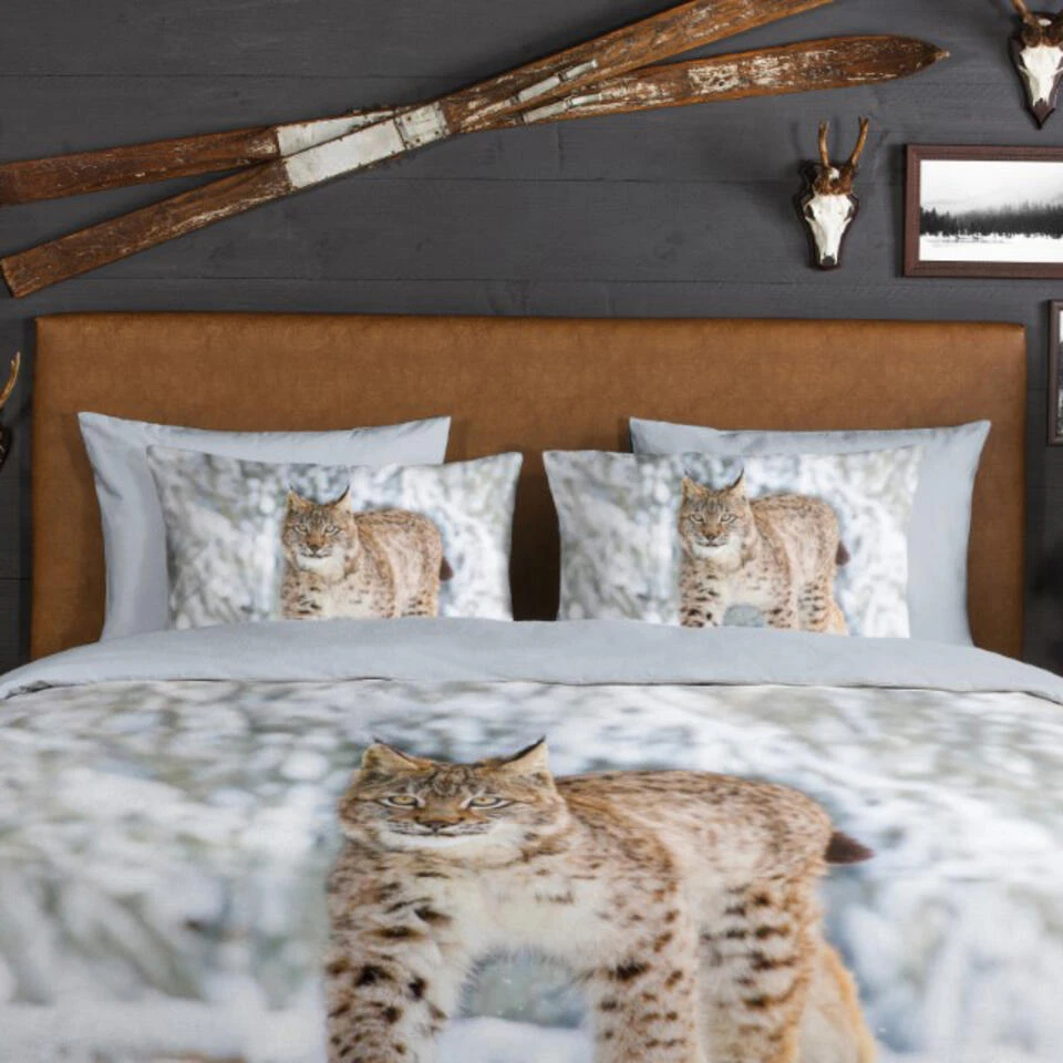 Good Morning Dekbedovertrek "Lynx" - Grijs - (140x220 Cm) - Afbeelding 3