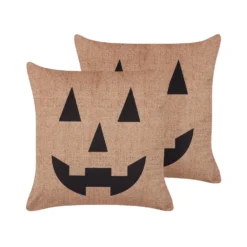 Beliani Sierkussen SEBES - Beige Fluweel