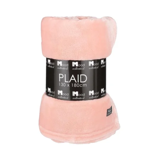 In The Mood Collection Famke Fleece Plaid - 180 X 130 Cm - Perzik -Beddengoed Winkel 1000078570