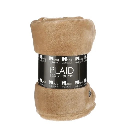 In The Mood Collection Famke Fleece Plaid - 180 X 130 Cm - Lichtbruin