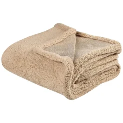 Beliani Plaid MIRGE - Beige Polyester