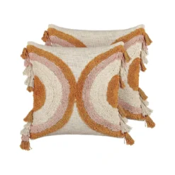 Beliani Sierkussen LABLAB - Multicolor Katoen