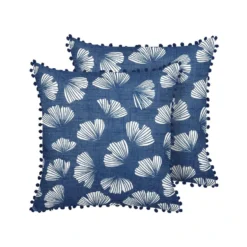 Beliani Sierkussen DANDELION - Blauw Polyester