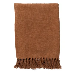 JUNE - Plaid Van Katoen 140x180 Cm Tobacco Brown - Bruin
