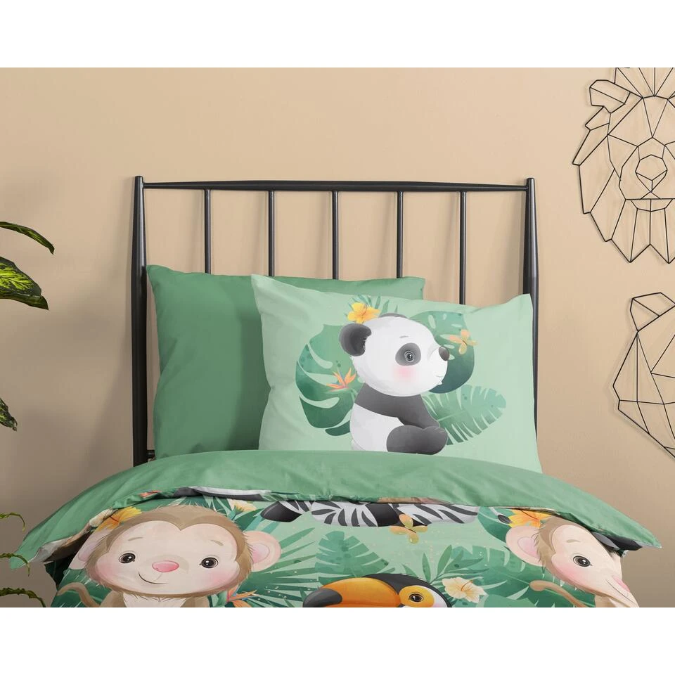 Good Morning Dekbedovertrek "Momo" - Groen - (140x220 Cm) - Afbeelding 3