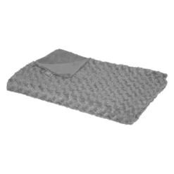 Atmosphera Bank/bed Deken/plaid - Geknoopt Motief - 120 X 160 Cm - Donkergrijs